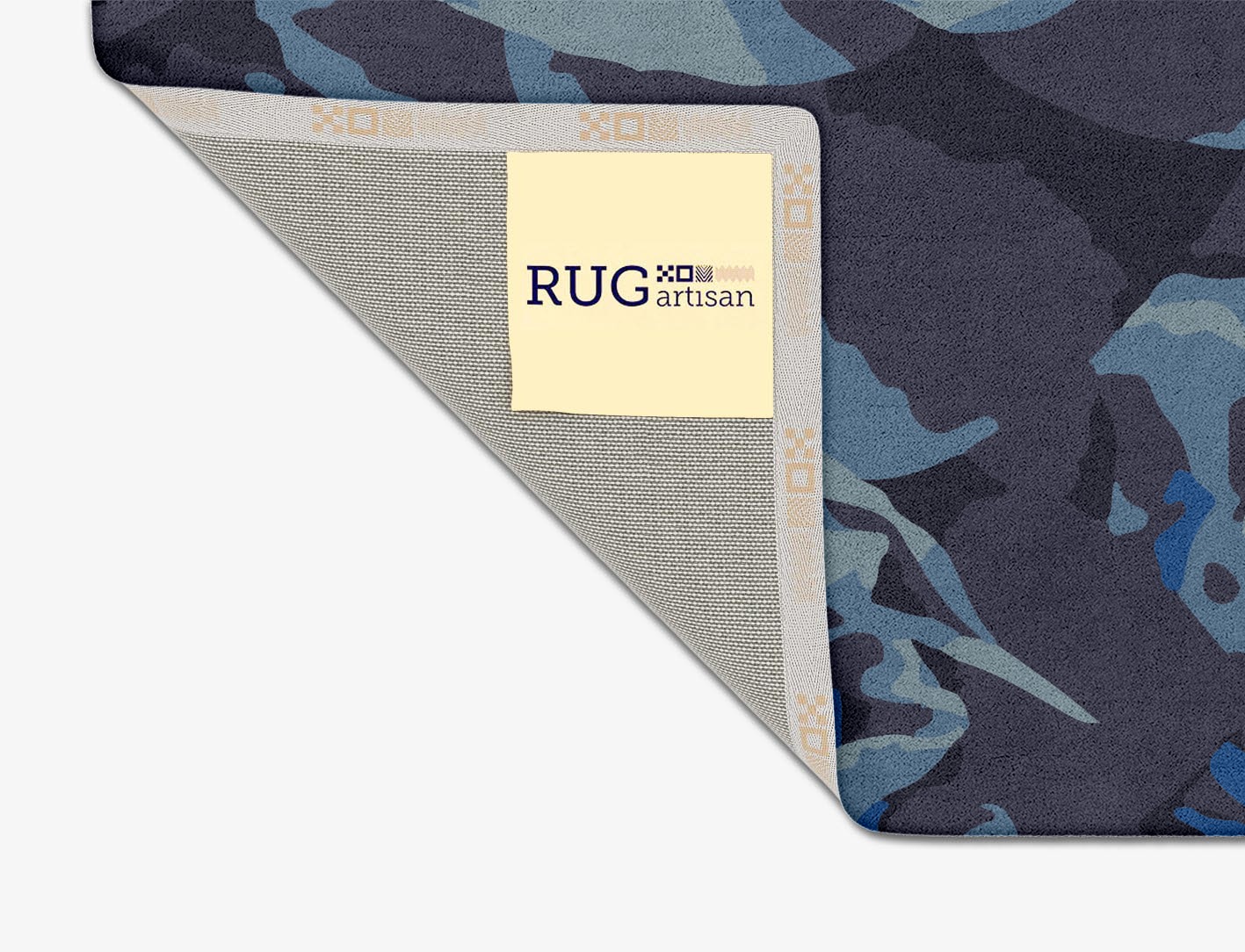 Blue Onyx Floral Square Hand Tufted Pure Wool Custom Rug by Rug Artisan