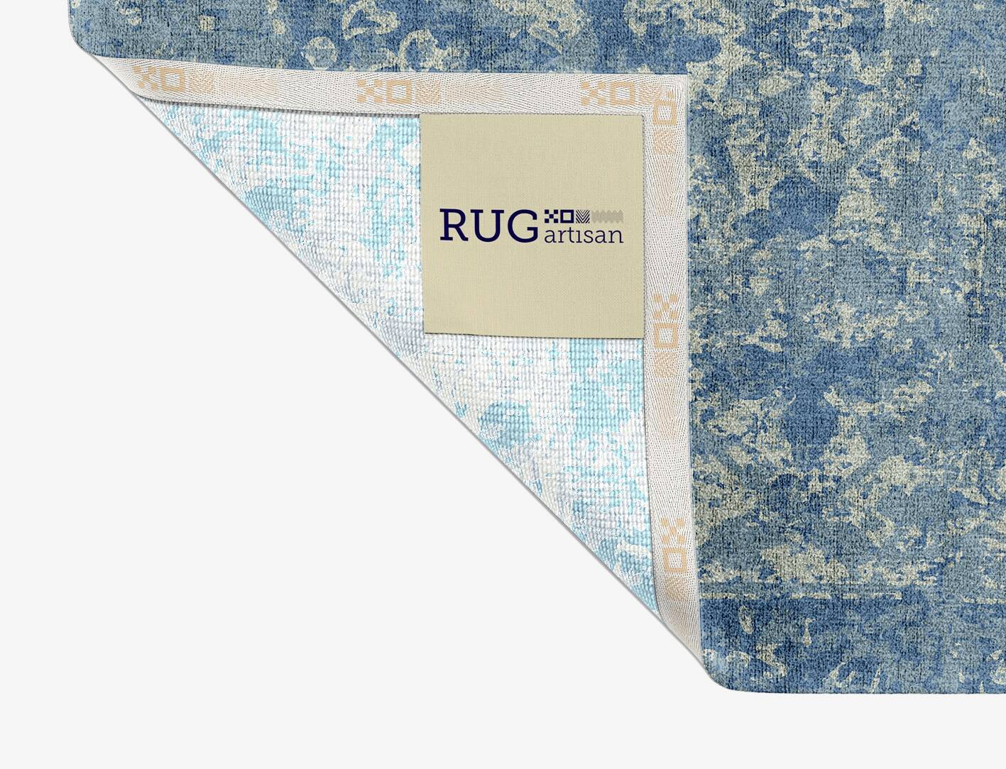 Blue Ornate Vintage Rectangle Hand Knotted Bamboo Silk Custom Rug by Rug Artisan
