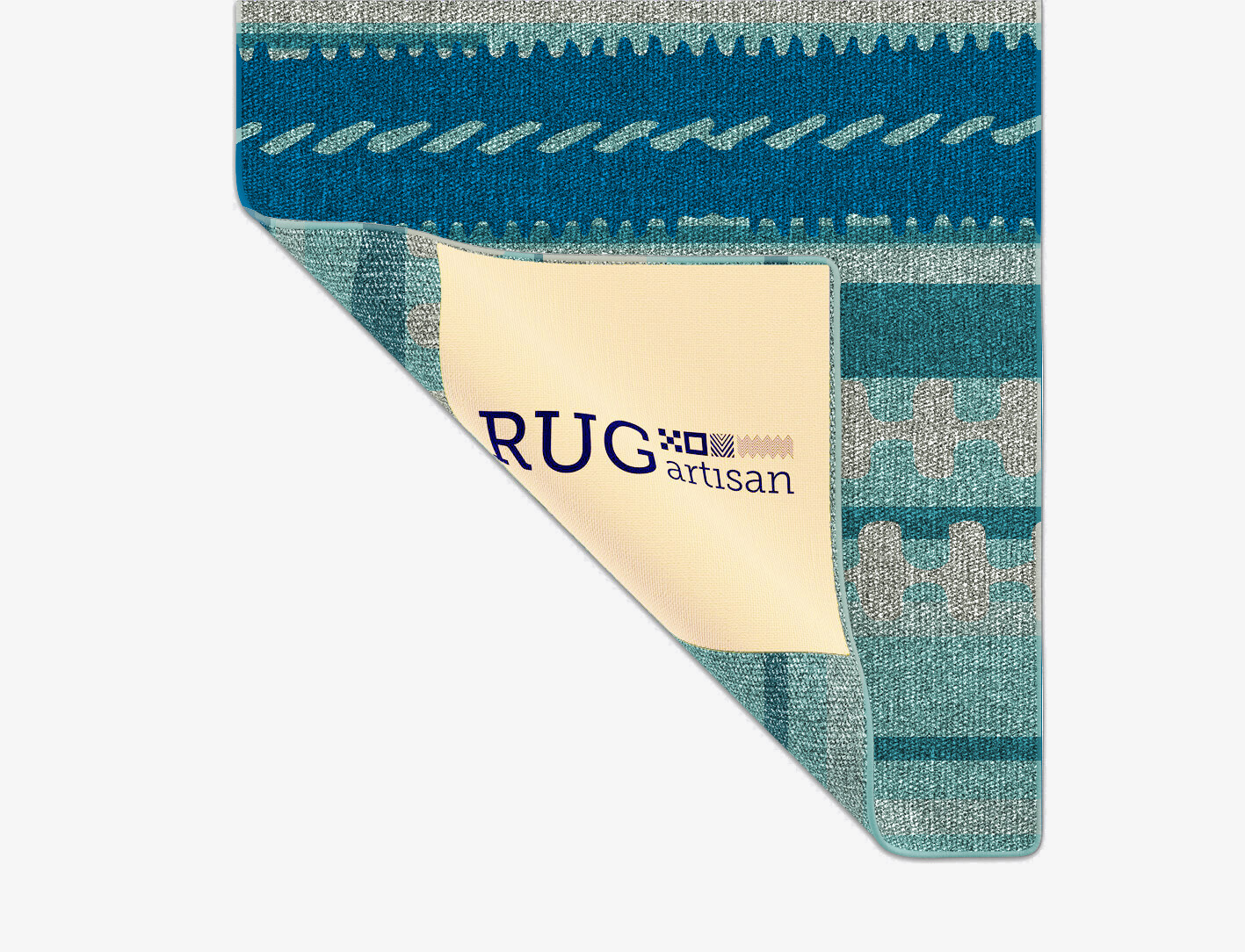 Blue Rays Flatweaves Runner Flatweave New Zealand Wool Custom Rug by Rug Artisan