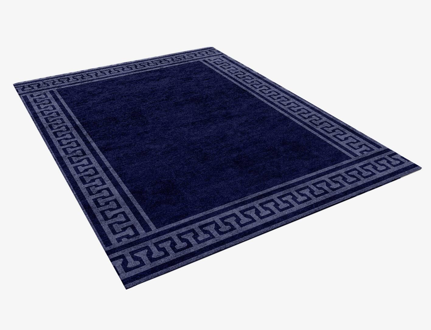 Blue Tooth Geometric Rectangle Hand Knotted Bamboo Silk Custom Rug by Rug Artisan