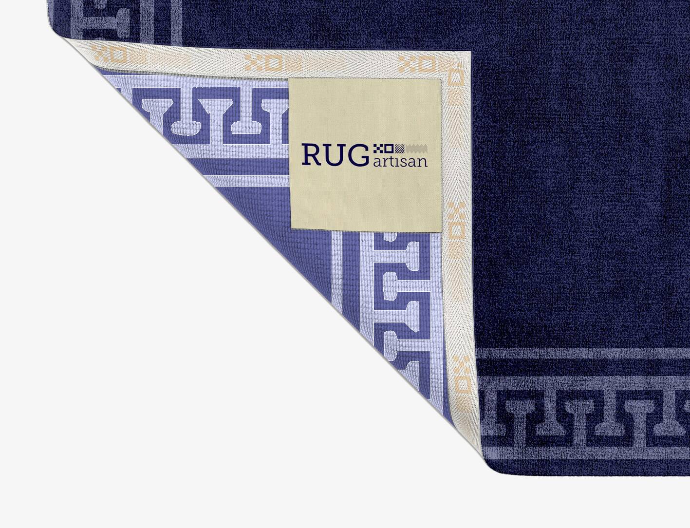 Blue Tooth Geometric Rectangle Hand Knotted Bamboo Silk Custom Rug by Rug Artisan