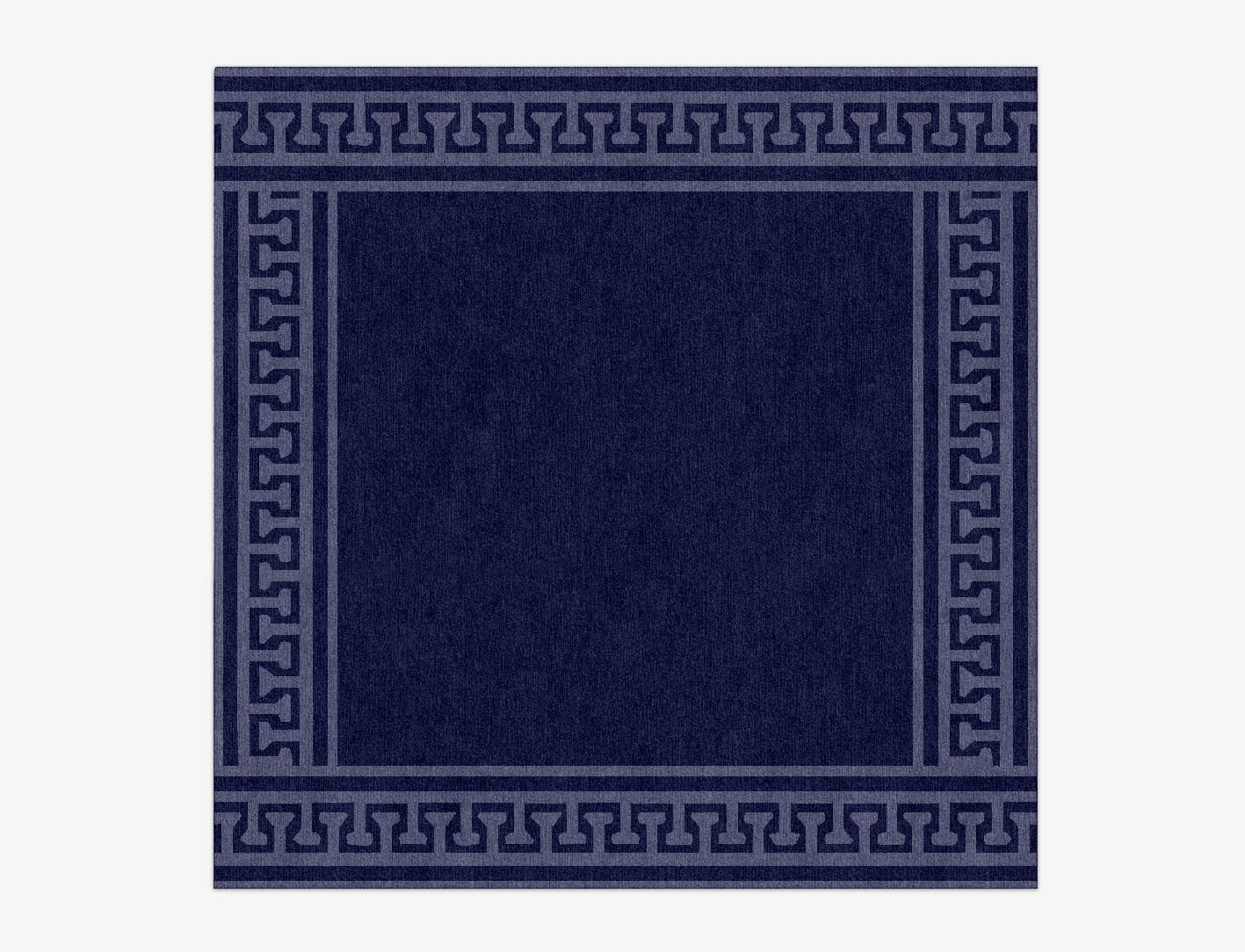 Blue Tooth Geometric Square Hand Knotted Tibetan Wool Custom Rug by Rug Artisan