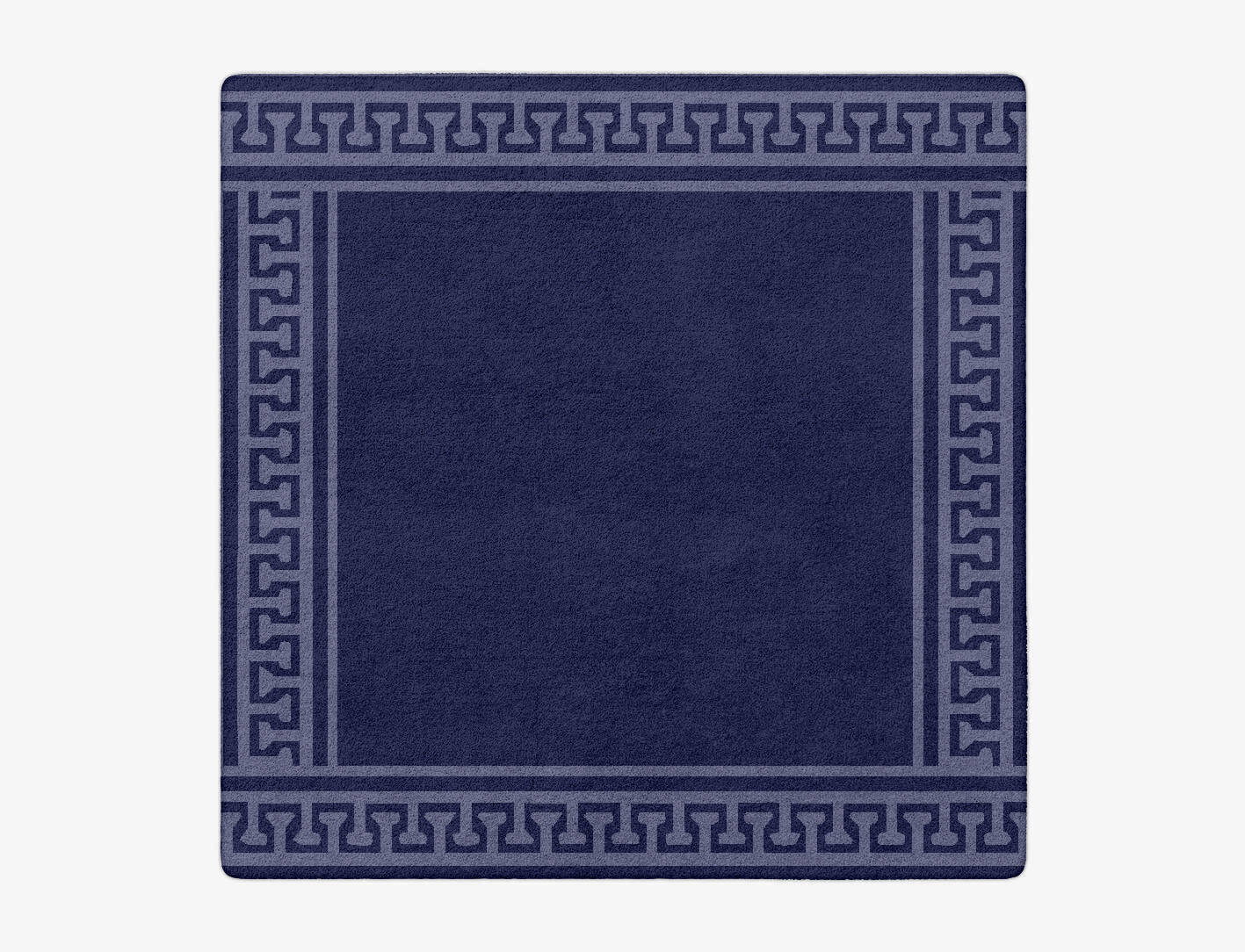 Blue Tooth Geometric Square Hand Tufted Pure Wool Custom Rug by Rug Artisan