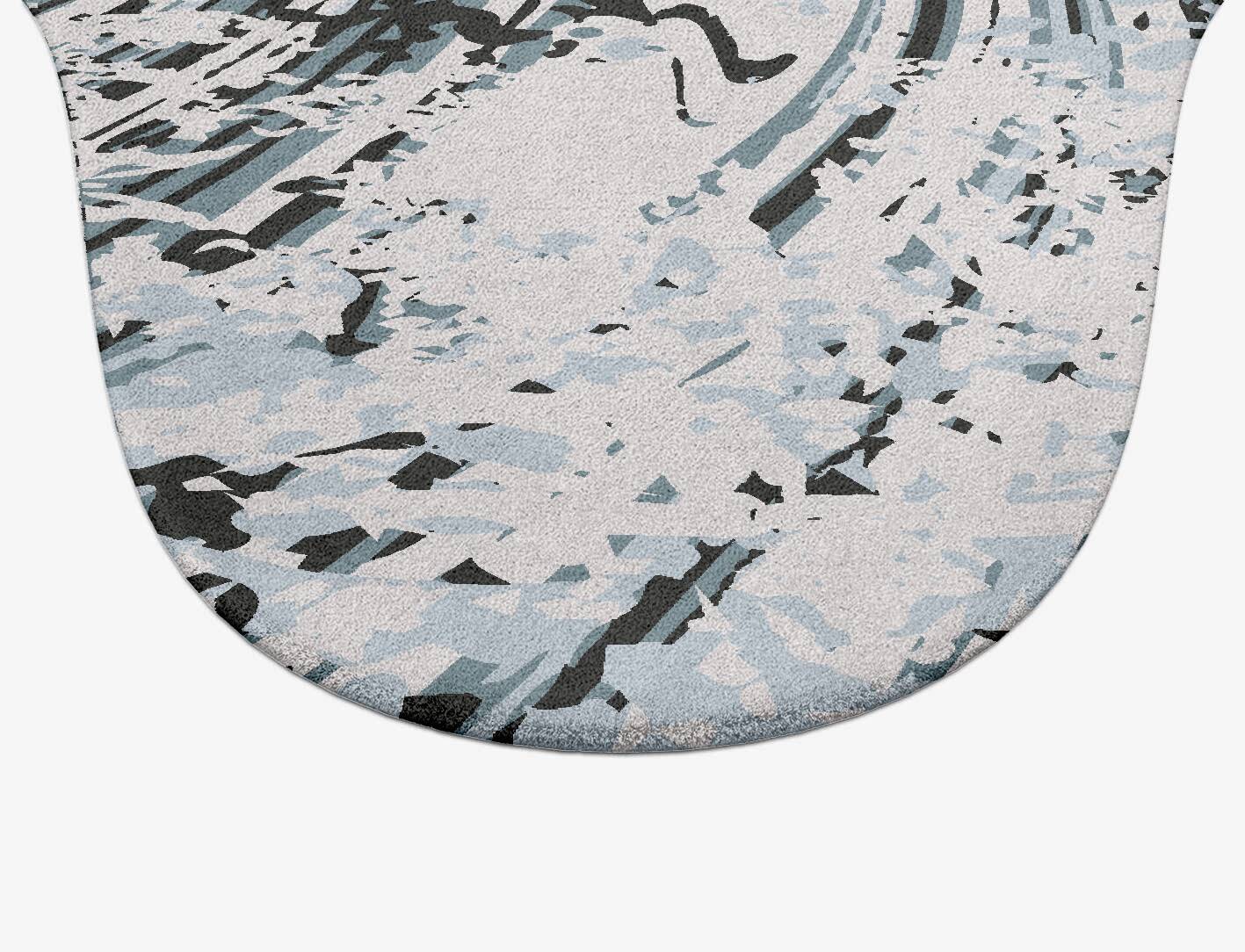 Blue Wave Surface Art Drop Hand Tufted Pure Wool Custom Rug by Rug Artisan