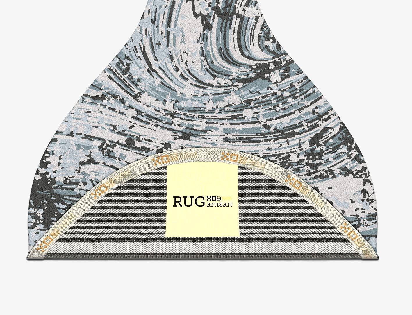 Blue Wave Surface Art Drop Hand Tufted Pure Wool Custom Rug by Rug Artisan