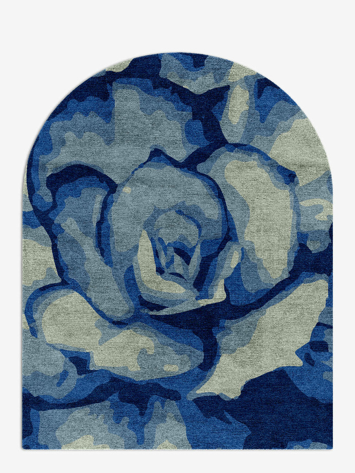 Bluebell Floral Arch Hand Knotted Bamboo Silk Custom Rug by Rug Artisan