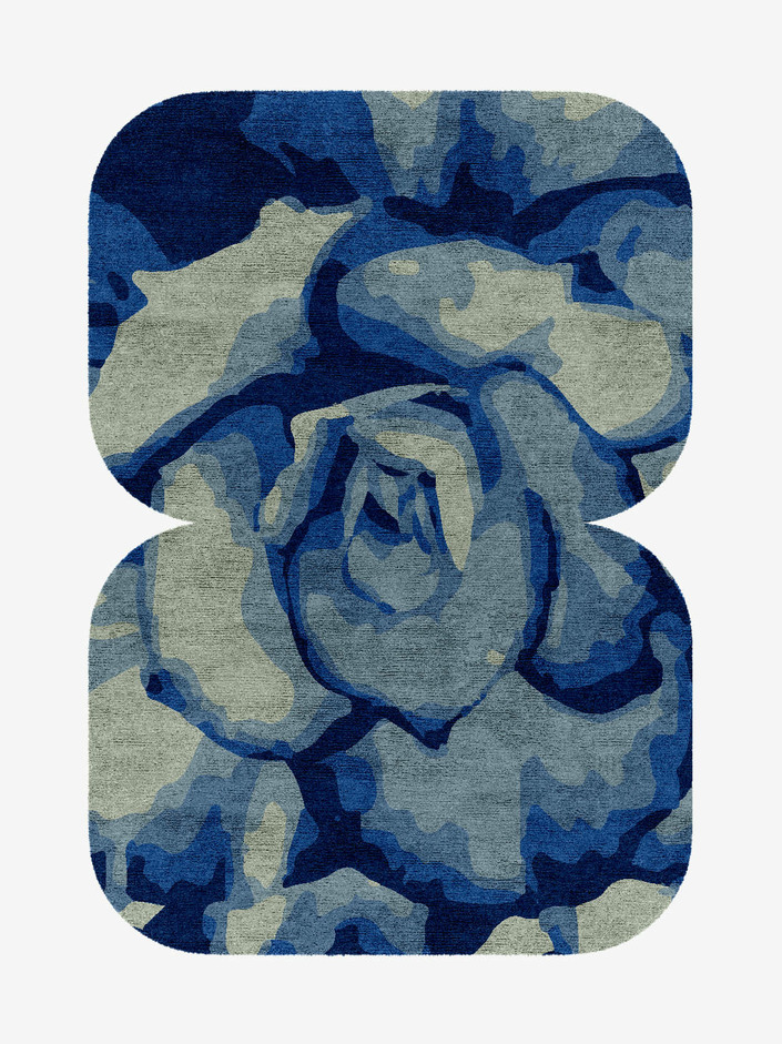 Bluebell Floral Eight Hand Knotted Bamboo Silk Custom Rug by Rug Artisan