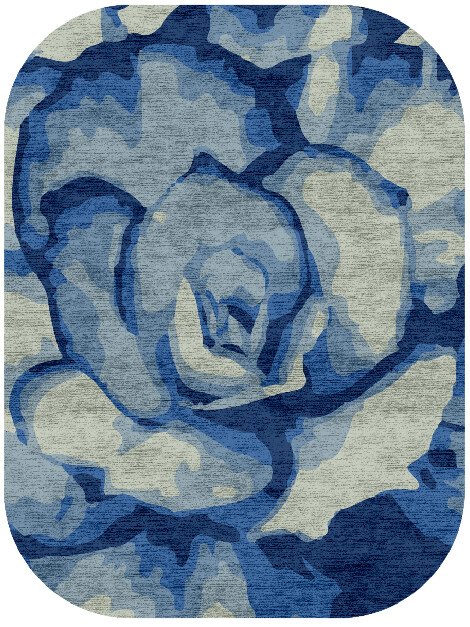 Bluebell Floral Oblong Hand Knotted Bamboo Silk Custom Rug by Rug Artisan