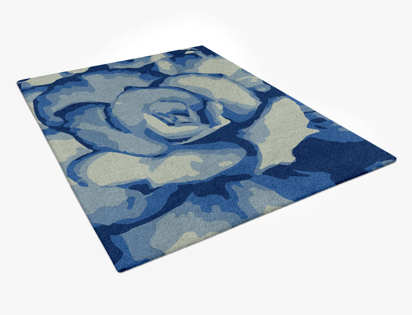 Bluebell Floral Rectangle Hand Tufted Pure Wool Custom Rug by Rug Artisan