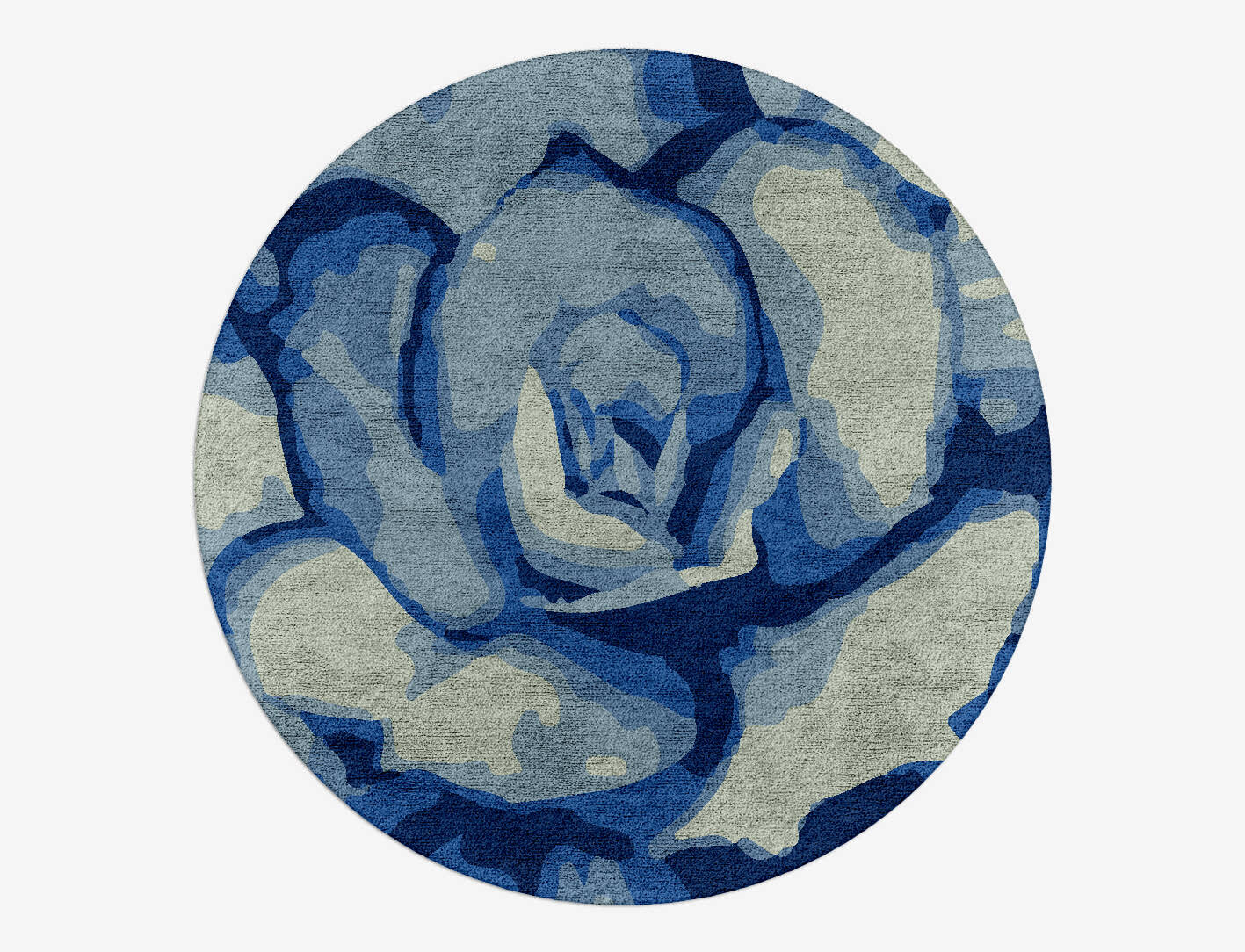 Bluebell Floral Round Hand Tufted Bamboo Silk Custom Rug by Rug Artisan