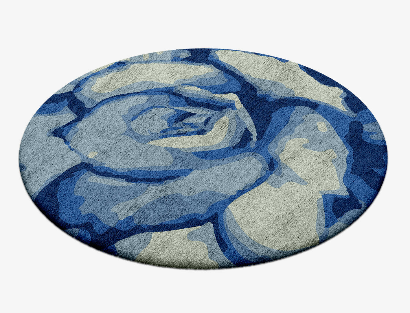 Bluebell Floral Round Hand Tufted Bamboo Silk Custom Rug by Rug Artisan