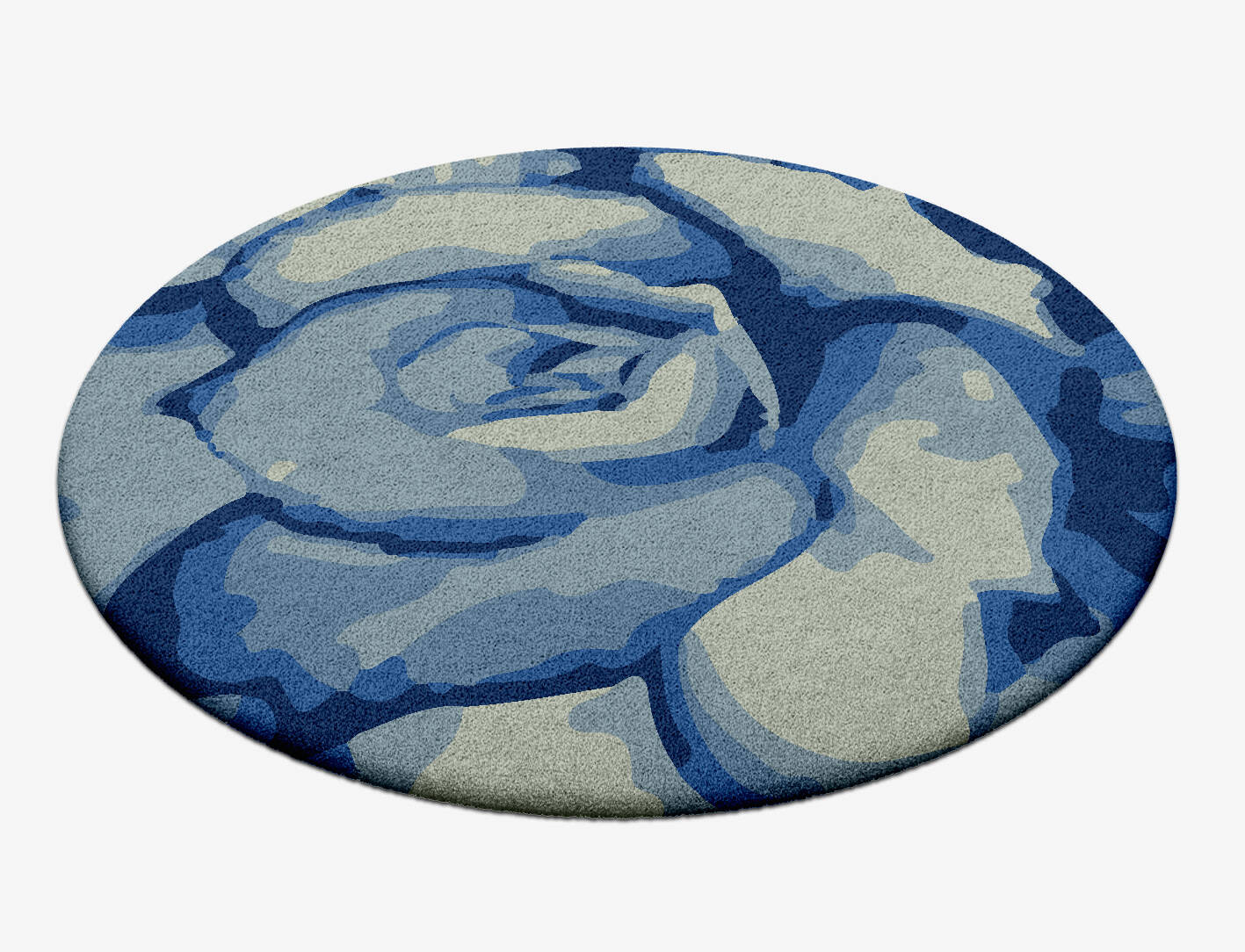 Bluebell Floral Round Hand Tufted Pure Wool Custom Rug by Rug Artisan