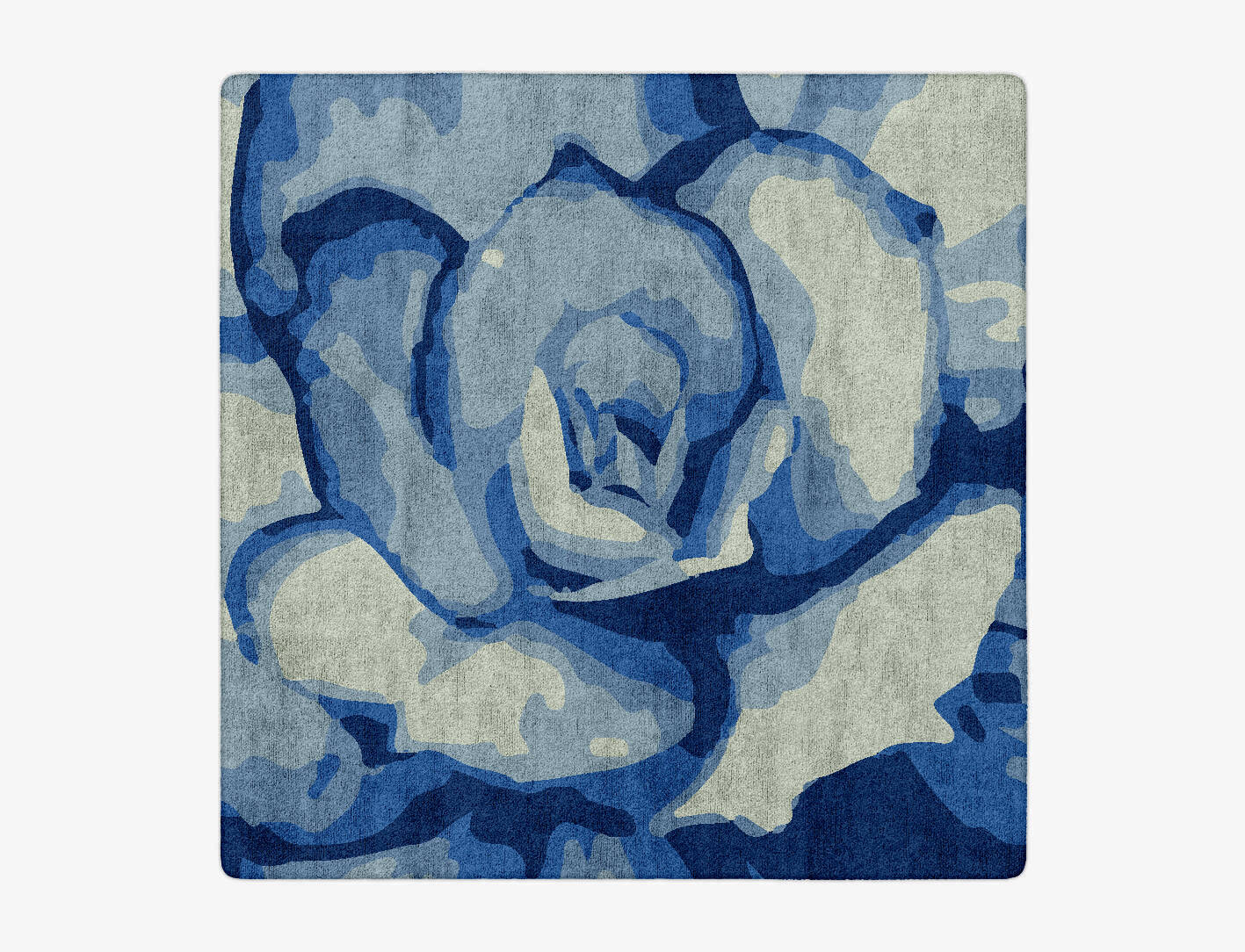 Bluebell Floral Square Hand Tufted Bamboo Silk Custom Rug by Rug Artisan