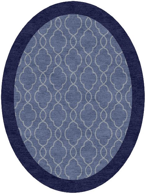 Bluejay Geometric Oval Hand Knotted Tibetan Wool Custom Rug by Rug Artisan