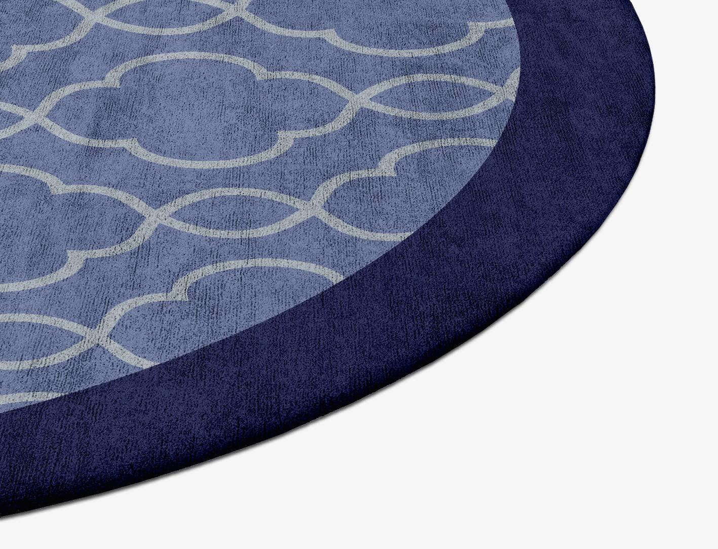 Bluejay Geometric Oval Hand Tufted Bamboo Silk Custom Rug by Rug Artisan