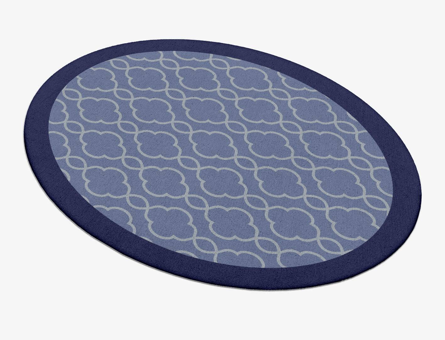 Bluejay Geometric Oval Hand Tufted Pure Wool Custom Rug by Rug Artisan
