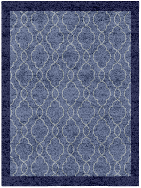 Bluejay Geometric Rectangle Hand Tufted Bamboo Silk Custom Rug by Rug Artisan