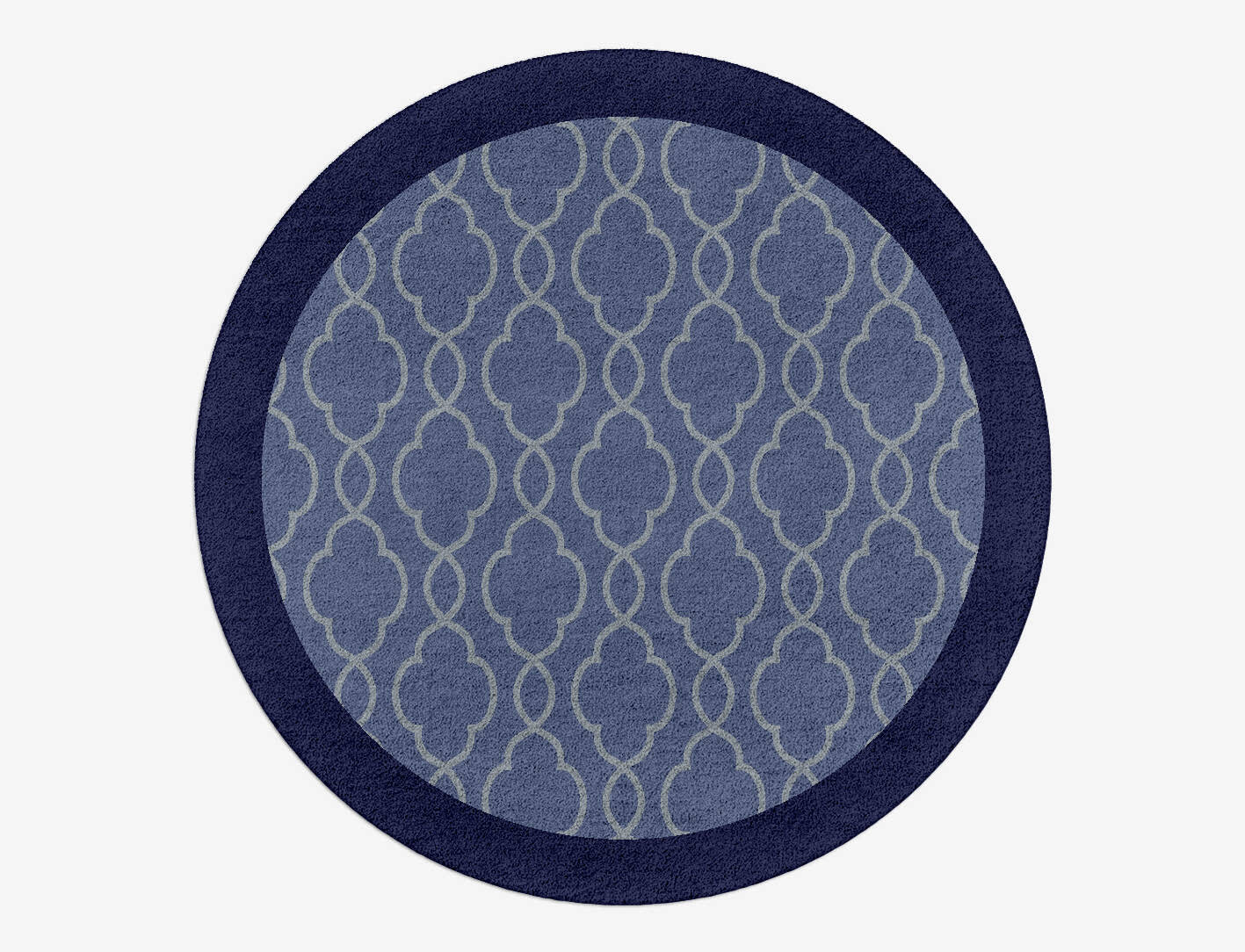 Bluejay Geometric Round Hand Tufted Pure Wool Custom Rug by Rug Artisan