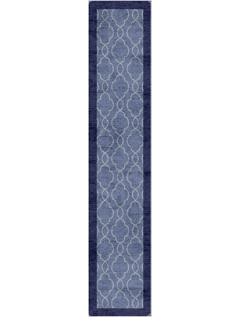 Bluejay Geometric Runner Hand Tufted Bamboo Silk Custom Rug by Rug Artisan
