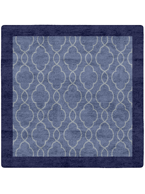 Bluejay Geometric Square Hand Tufted Bamboo Silk Custom Rug by Rug Artisan