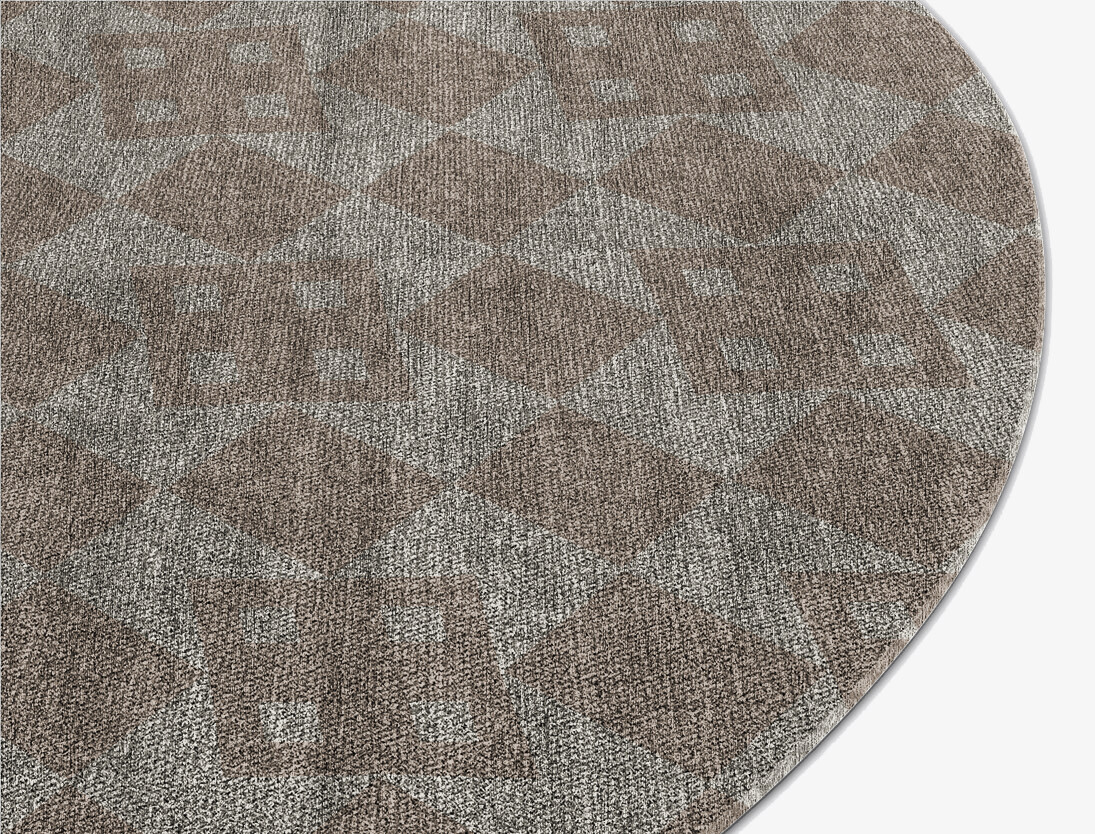 Board Geometric Oval Flatweave Bamboo Silk Custom Rug by Rug Artisan