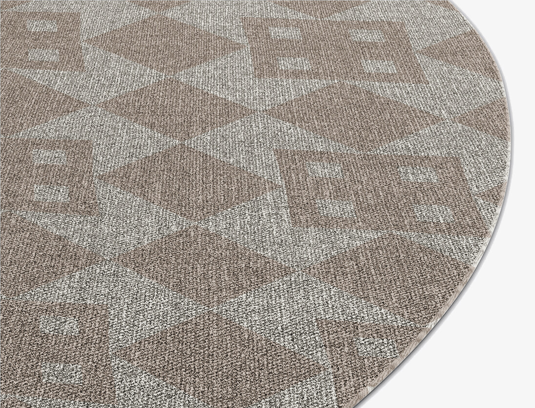 Board Geometric Round Flatweave New Zealand Wool Custom Rug by Rug Artisan