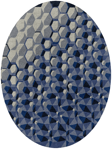 Bobbinet Modern Geometrics Oval Hand Tufted Pure Wool Custom Rug by Rug Artisan
