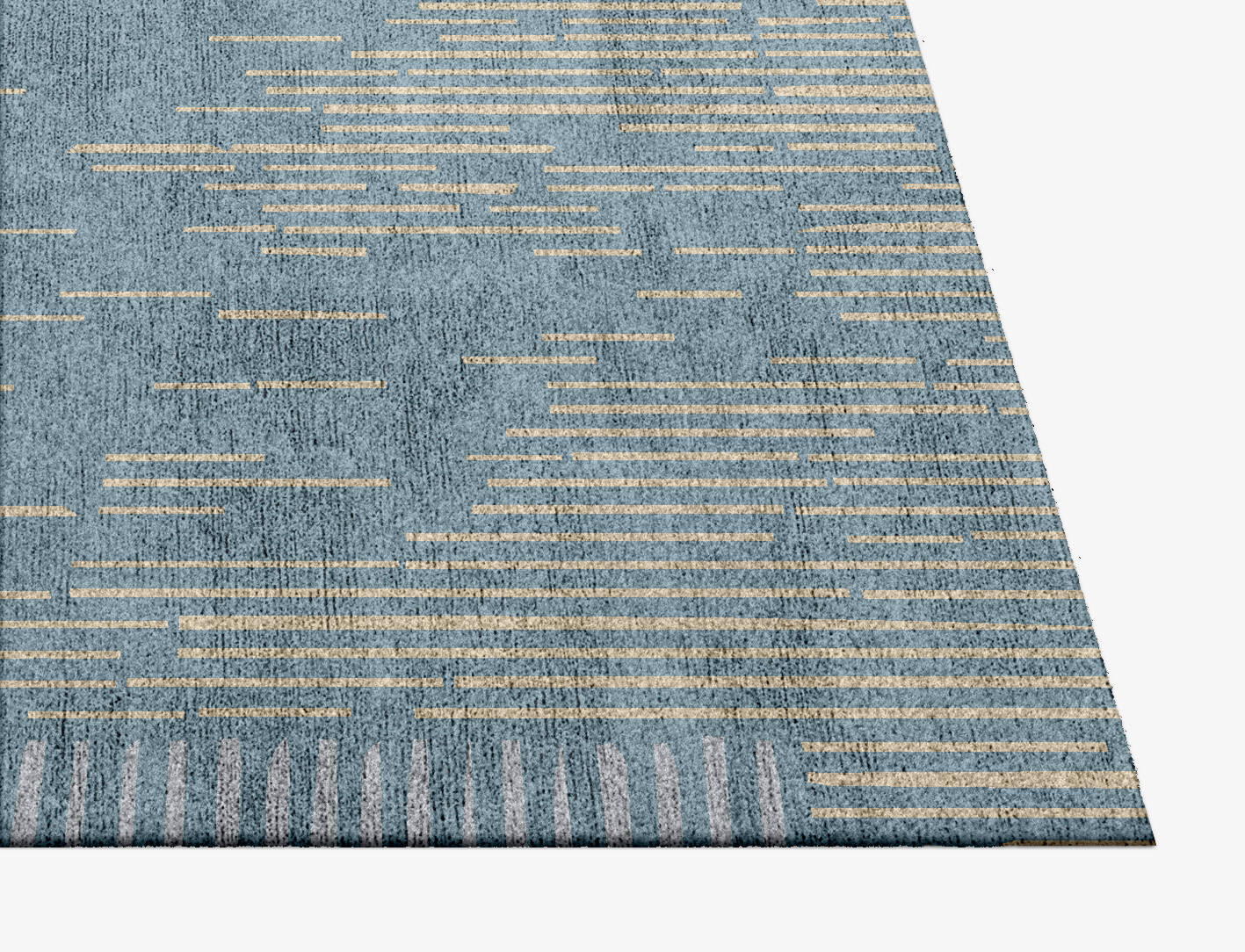Bolt Cerulean Square Hand Knotted Bamboo Silk Custom Rug by Rug Artisan