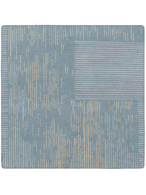 Bolt Cerulean Square Hand Tufted Pure Wool Custom Rug by Rug Artisan