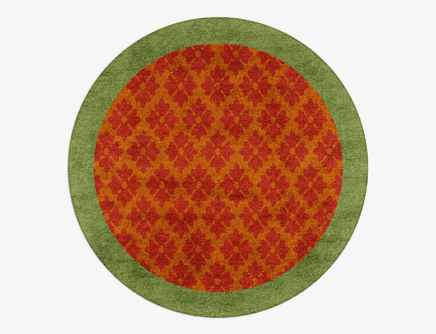 Bordo Verde Geometric Round Hand Tufted Bamboo Silk Custom Rug by Rug Artisan