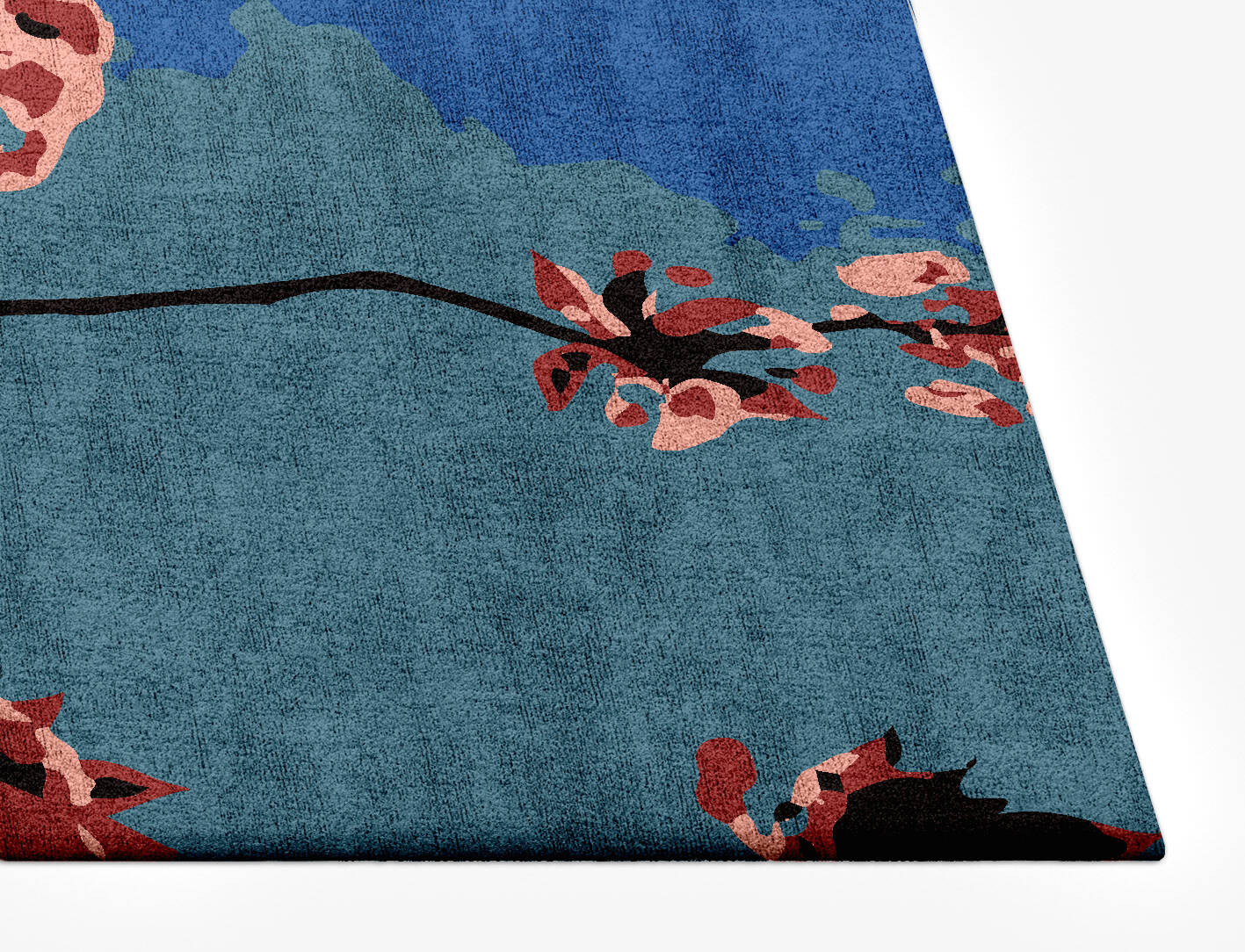 Bougainvillea Floral Rectangle Hand Tufted Bamboo Silk Custom Rug by Rug Artisan