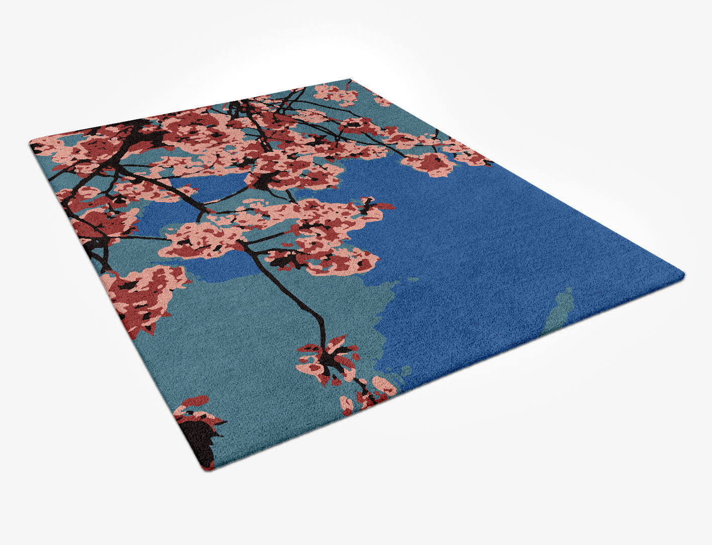 Bougainvillea Floral Rectangle Hand Tufted Pure Wool Custom Rug by Rug Artisan