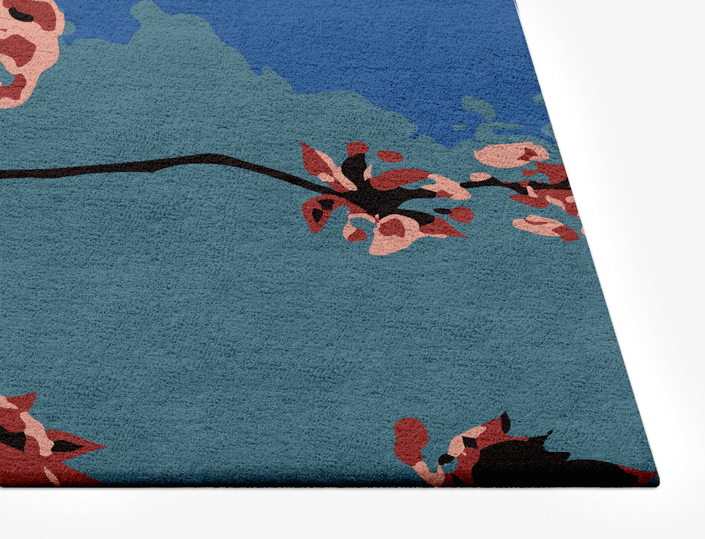 Bougainvillea Floral Rectangle Hand Tufted Pure Wool Custom Rug by Rug Artisan