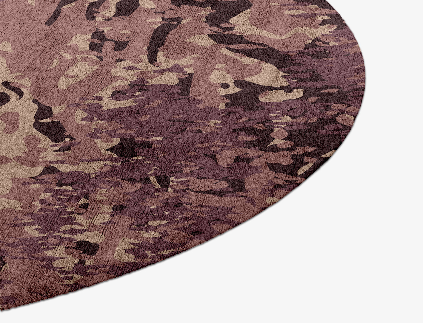 Boughs Surface Art Round Hand Knotted Bamboo Silk Custom Rug by Rug Artisan