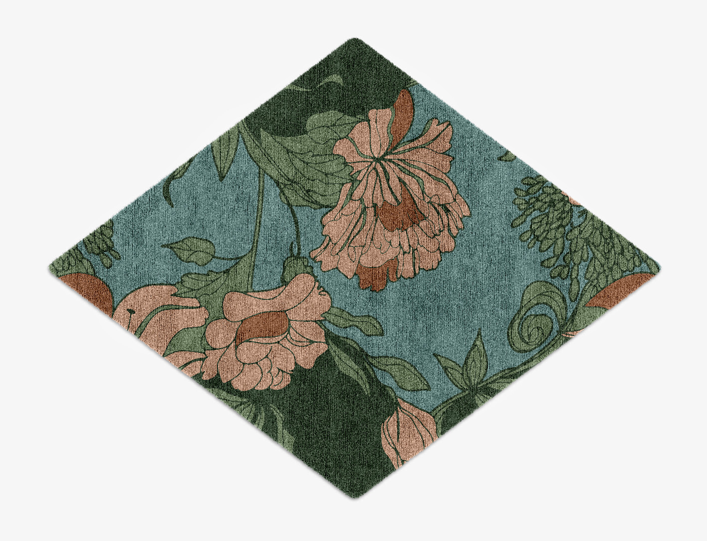 Bouvardia Field of Flowers Diamond Hand Knotted Bamboo Silk Custom Rug by Rug Artisan