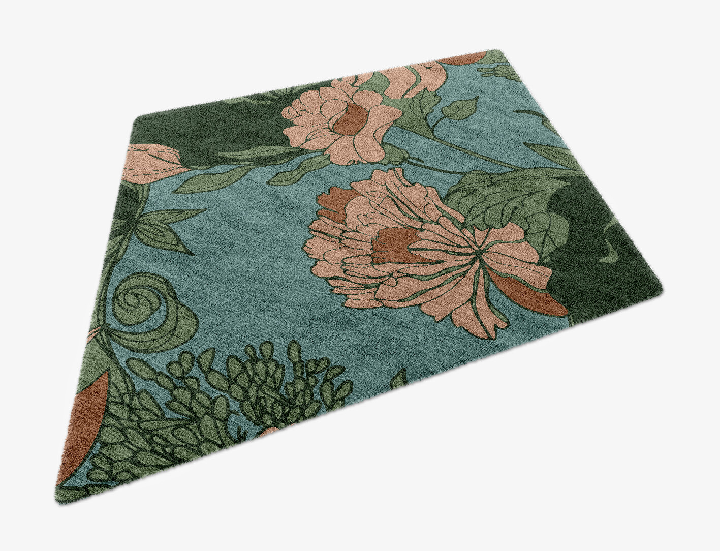 Bouvardia Field of Flowers Diamond Hand Knotted Bamboo Silk Custom Rug by Rug Artisan