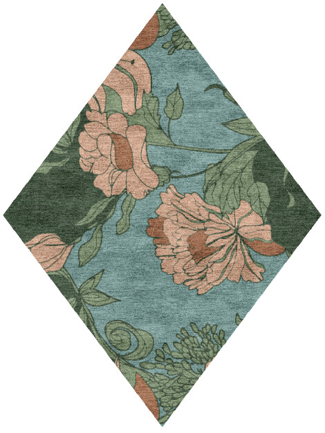 Bouvardia Field of Flowers Diamond Hand Knotted Bamboo Silk Custom Rug by Rug Artisan