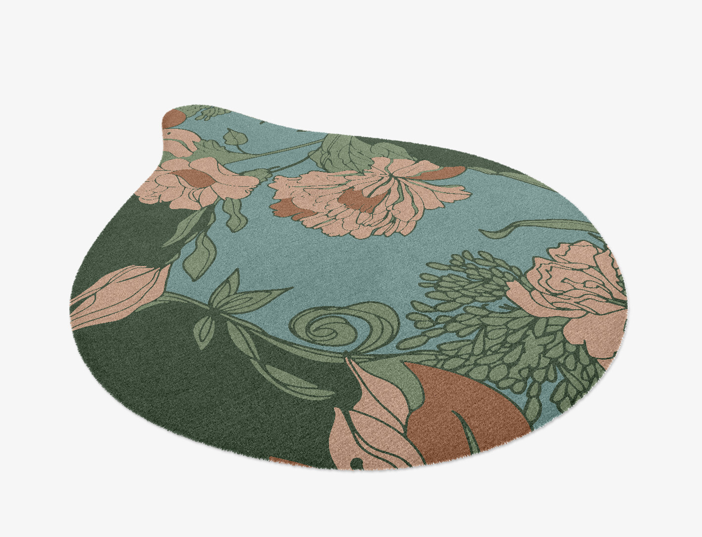 Bouvardia Field of Flowers Drop Hand Knotted Tibetan Wool Custom Rug by Rug Artisan