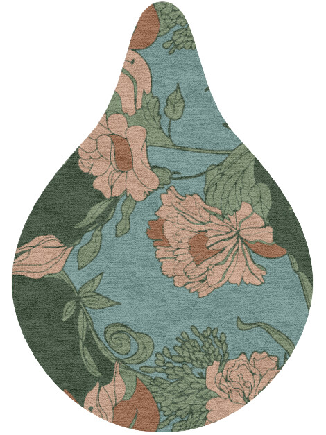 Bouvardia Field of Flowers Drop Hand Knotted Tibetan Wool Custom Rug by Rug Artisan
