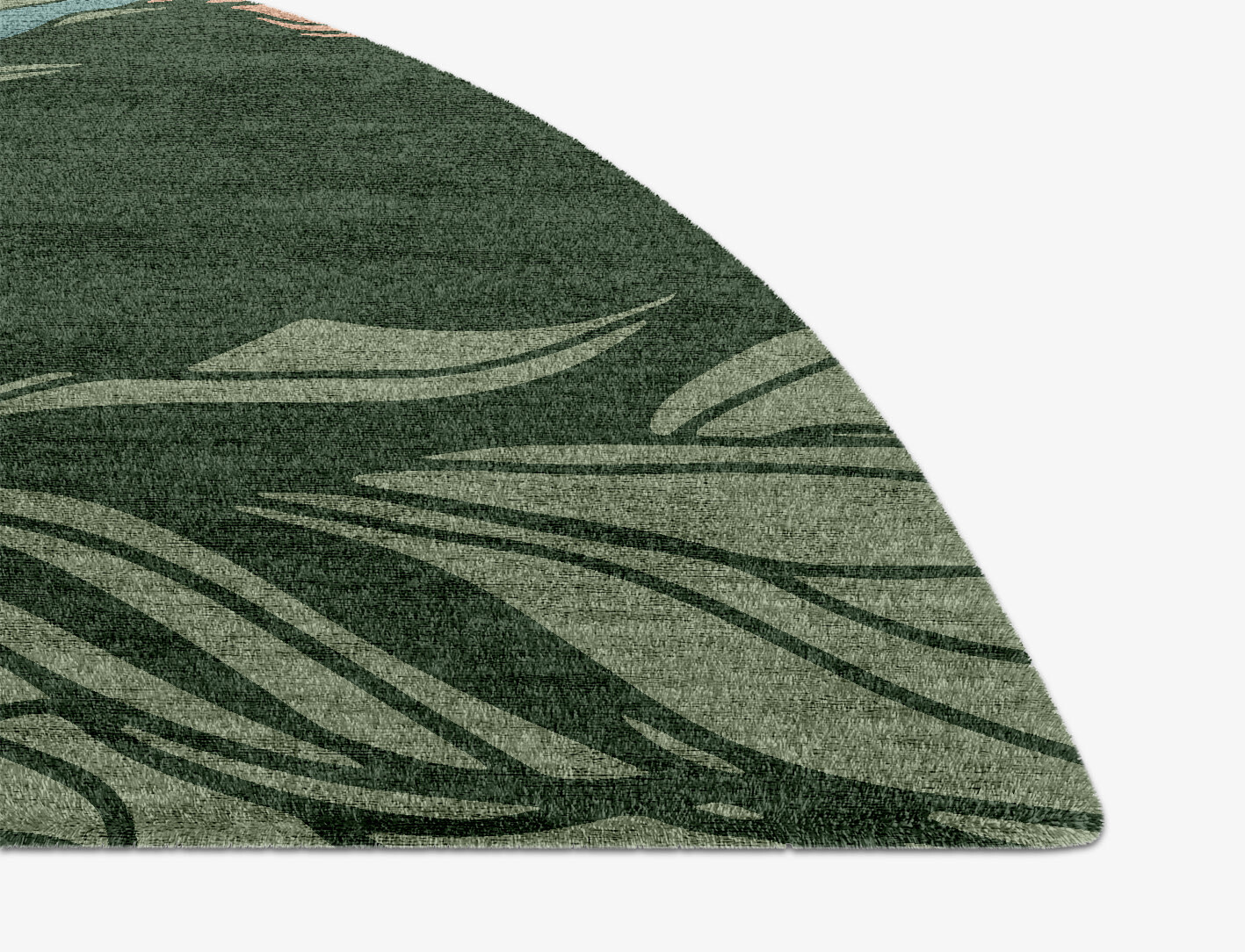 Bouvardia Field of Flowers Halfmoon Hand Knotted Bamboo Silk Custom Rug by Rug Artisan