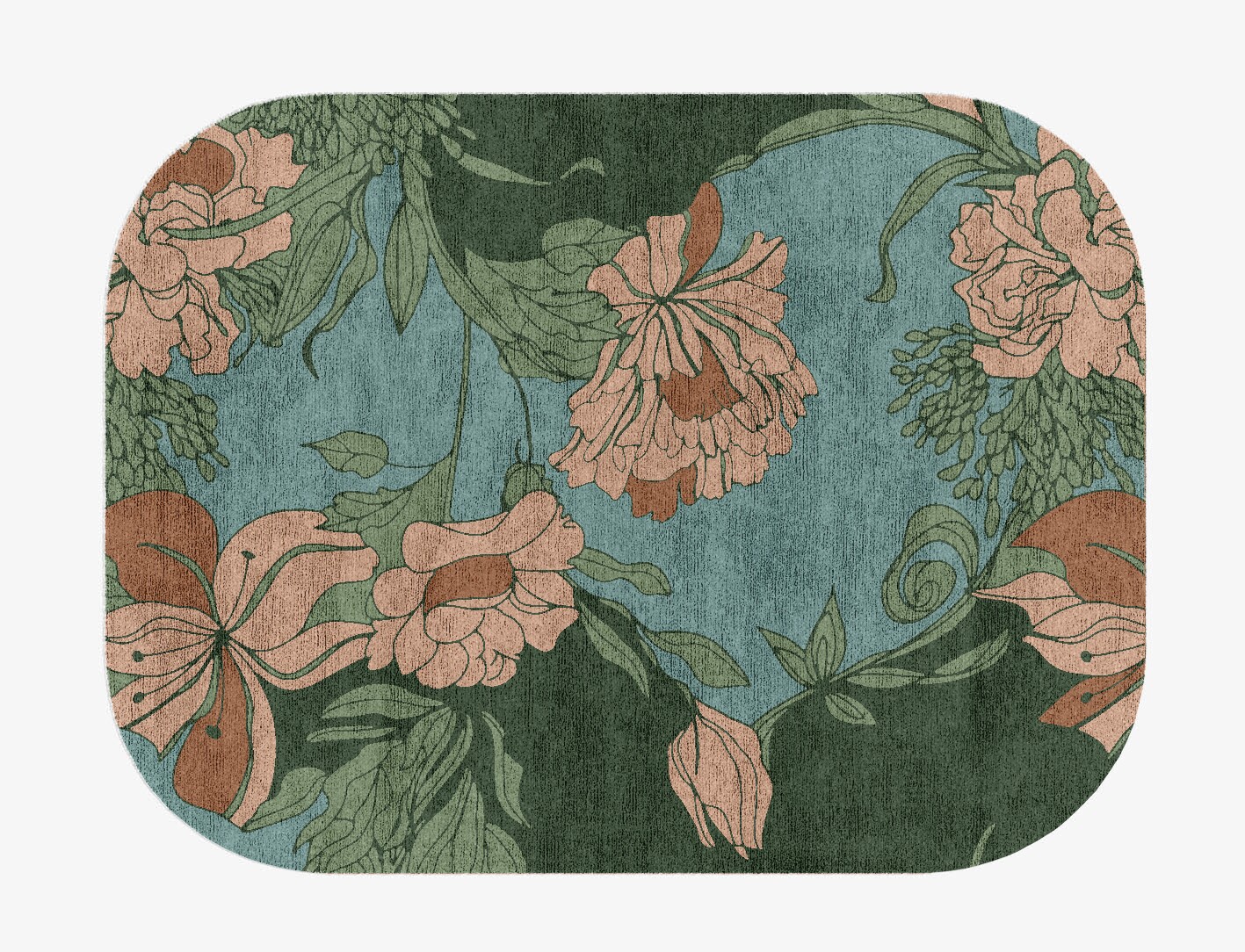 Bouvardia Field of Flowers Oblong Hand Knotted Bamboo Silk Custom Rug by Rug Artisan