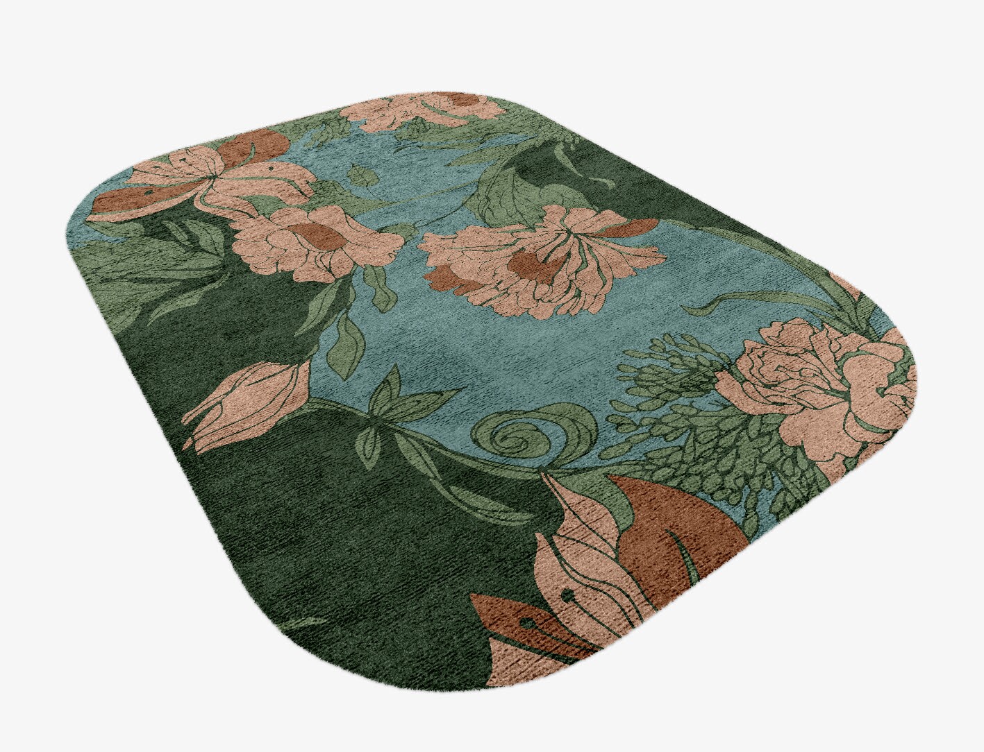 Bouvardia Field of Flowers Oblong Hand Knotted Bamboo Silk Custom Rug by Rug Artisan