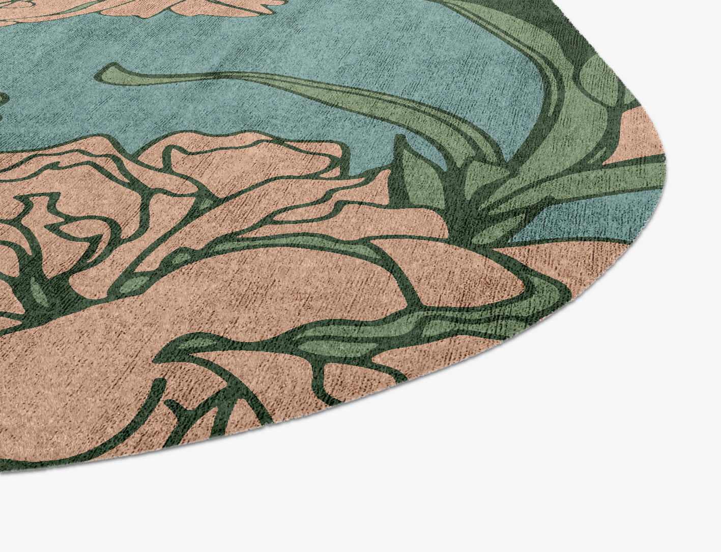 Bouvardia Field of Flowers Oblong Hand Knotted Bamboo Silk Custom Rug by Rug Artisan