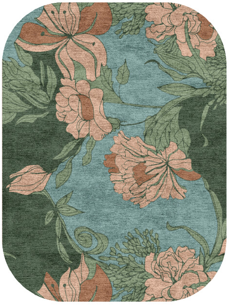 Bouvardia Field of Flowers Oblong Hand Knotted Bamboo Silk Custom Rug by Rug Artisan