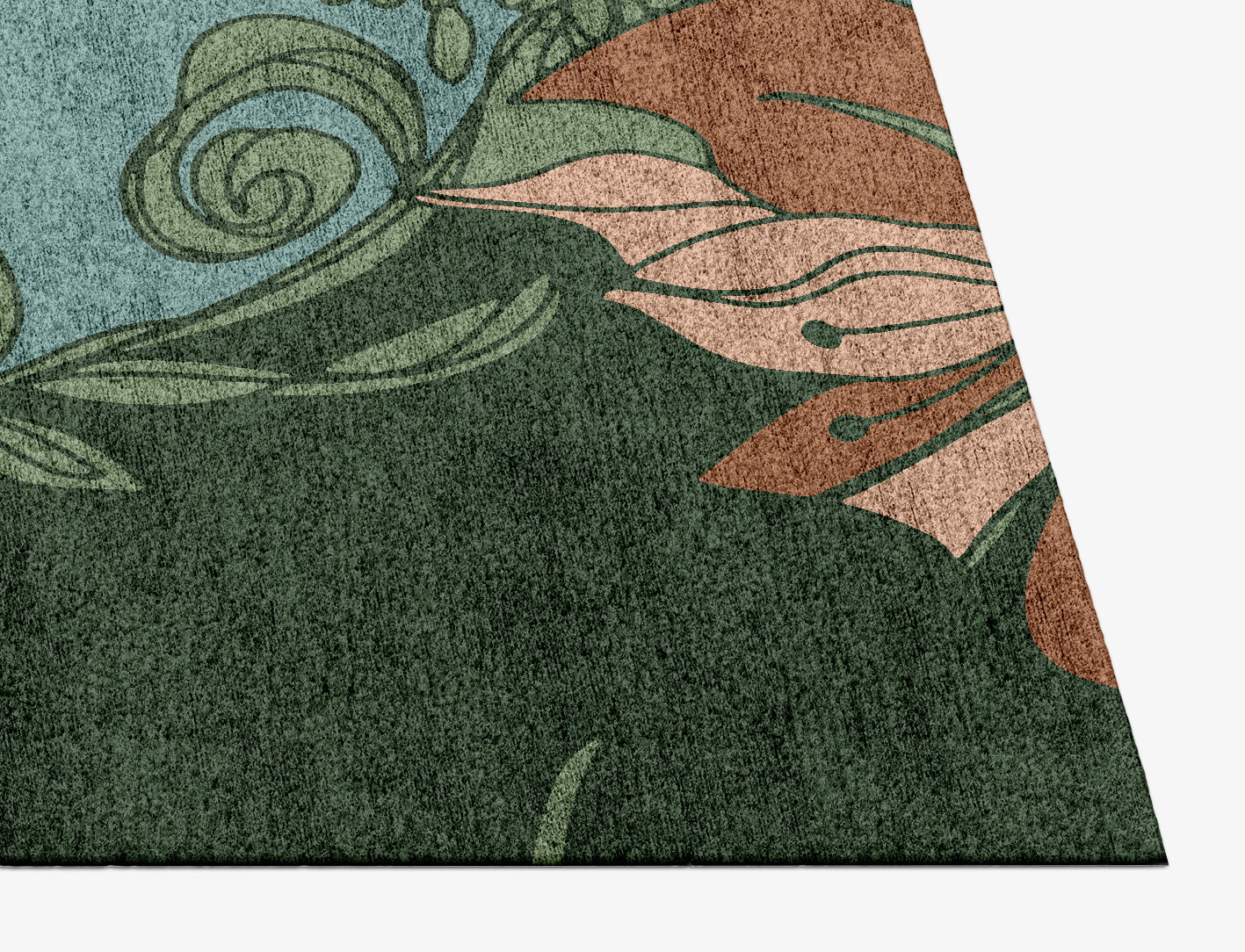 Bouvardia Field of Flowers Rectangle Hand Knotted Bamboo Silk Custom Rug by Rug Artisan