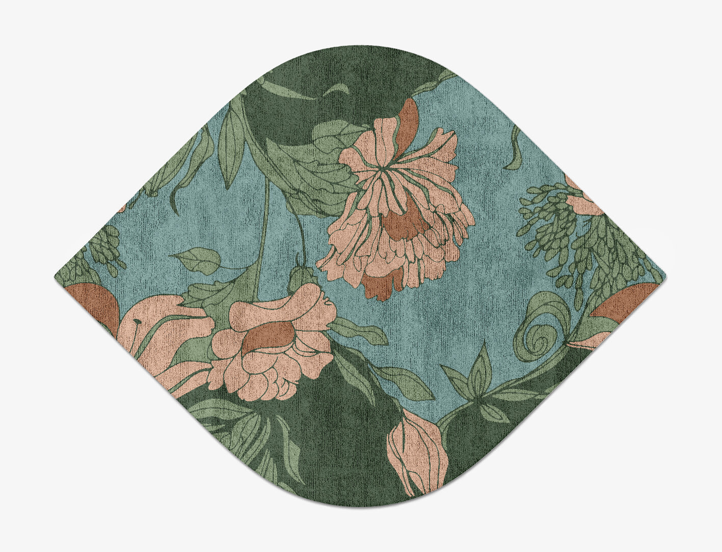 Bouvardia Field of Flowers Ogee Hand Tufted Bamboo Silk Custom Rug by Rug Artisan