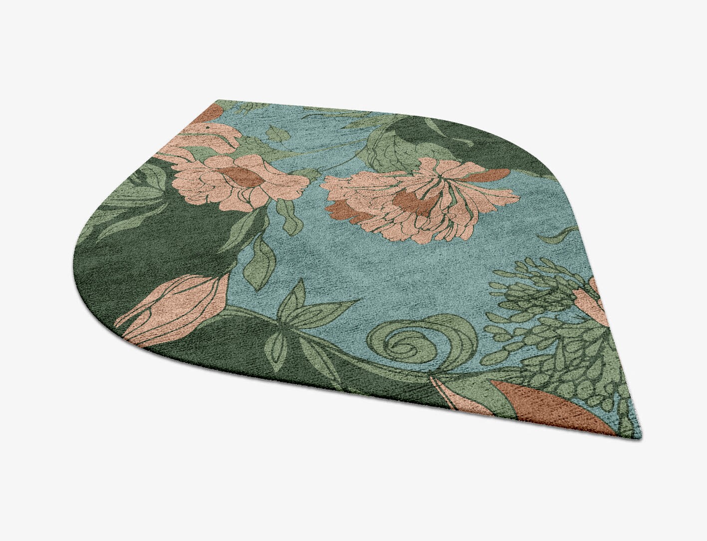 Bouvardia Field of Flowers Ogee Hand Tufted Bamboo Silk Custom Rug by Rug Artisan
