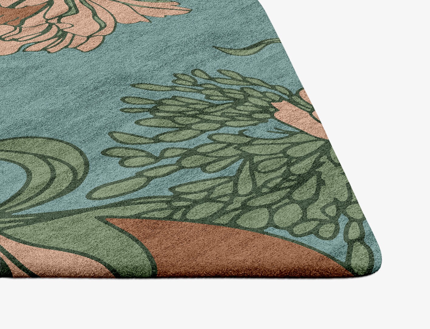 Bouvardia Field of Flowers Ogee Hand Tufted Bamboo Silk Custom Rug by Rug Artisan