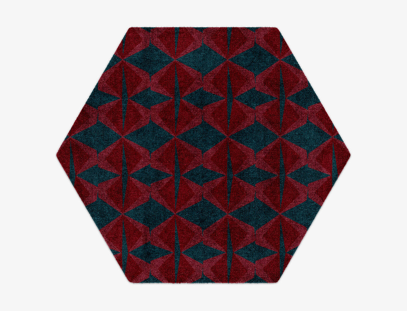 Bowties Modern Geometrics Hexagon Hand Knotted Bamboo Silk Custom Rug by Rug Artisan
