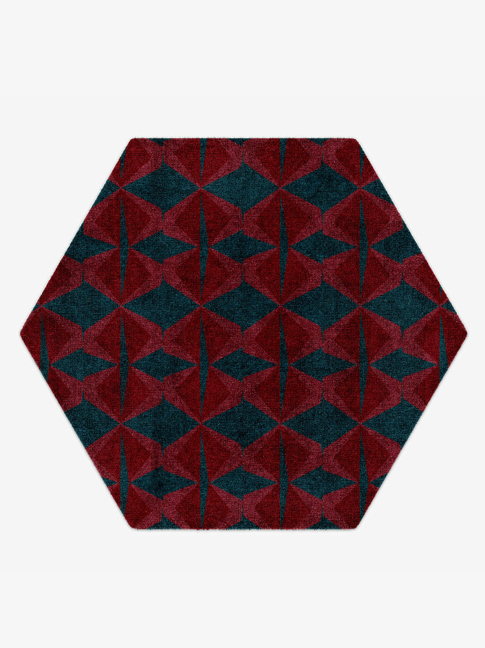 Bowties Modern Geometrics Hexagon Hand Knotted Bamboo Silk Custom Rug by Rug Artisan